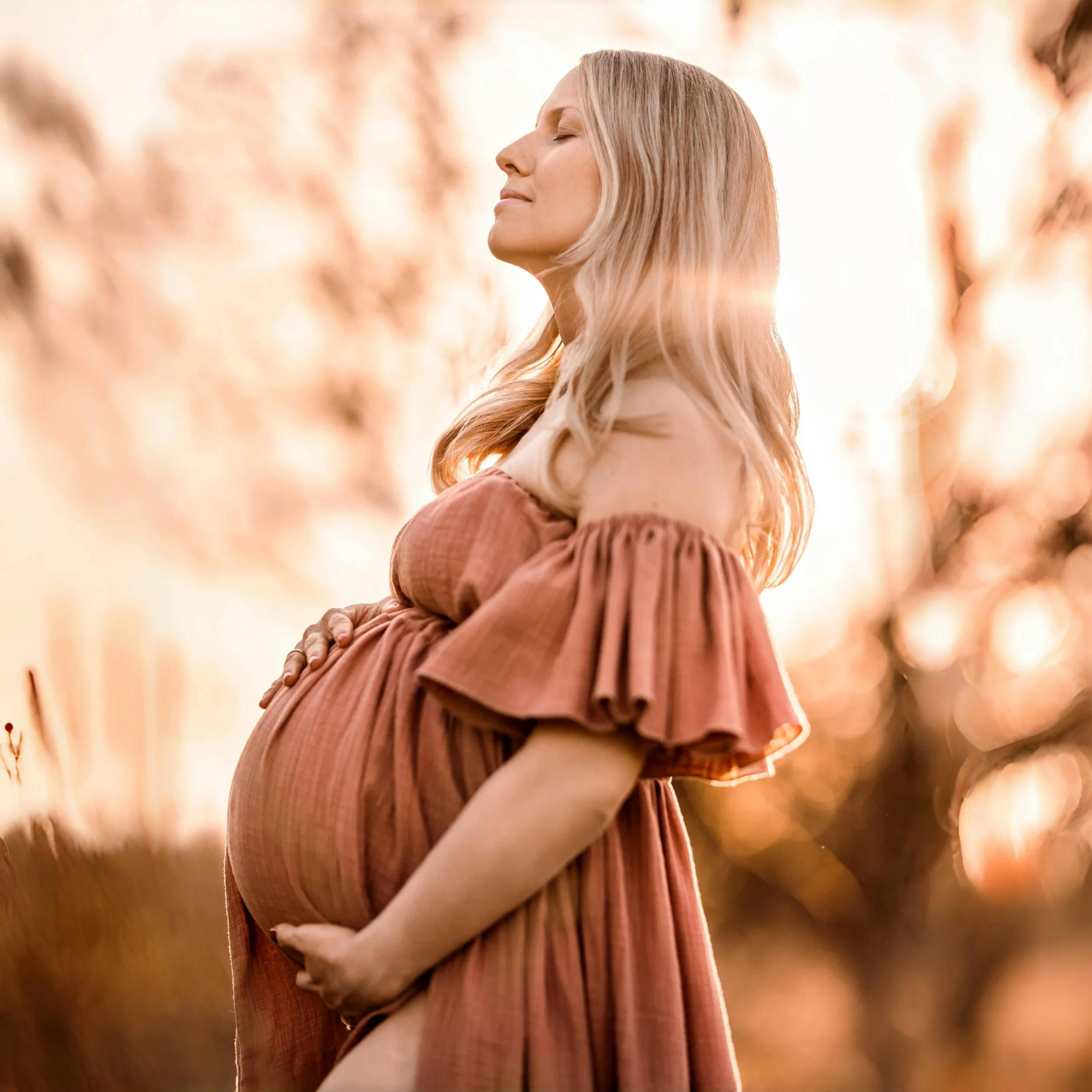 Vestido de maternidad bohemio de algodón para sesión fotográfica - imagen 3