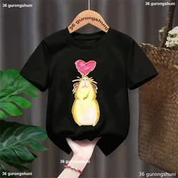 I Love Guinea Pig camiseta infantil de manga corta con cobaya