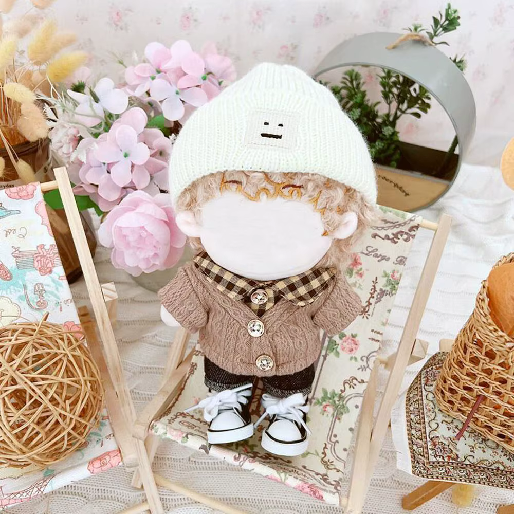 Ropa para muñecas de 20 cm Idol – Conjunto top y abrigo a cuadros - imagen 2