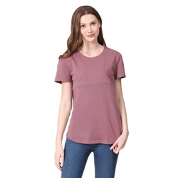 Camiseta de lactancia verano con cremallera invisible para embarazadas
