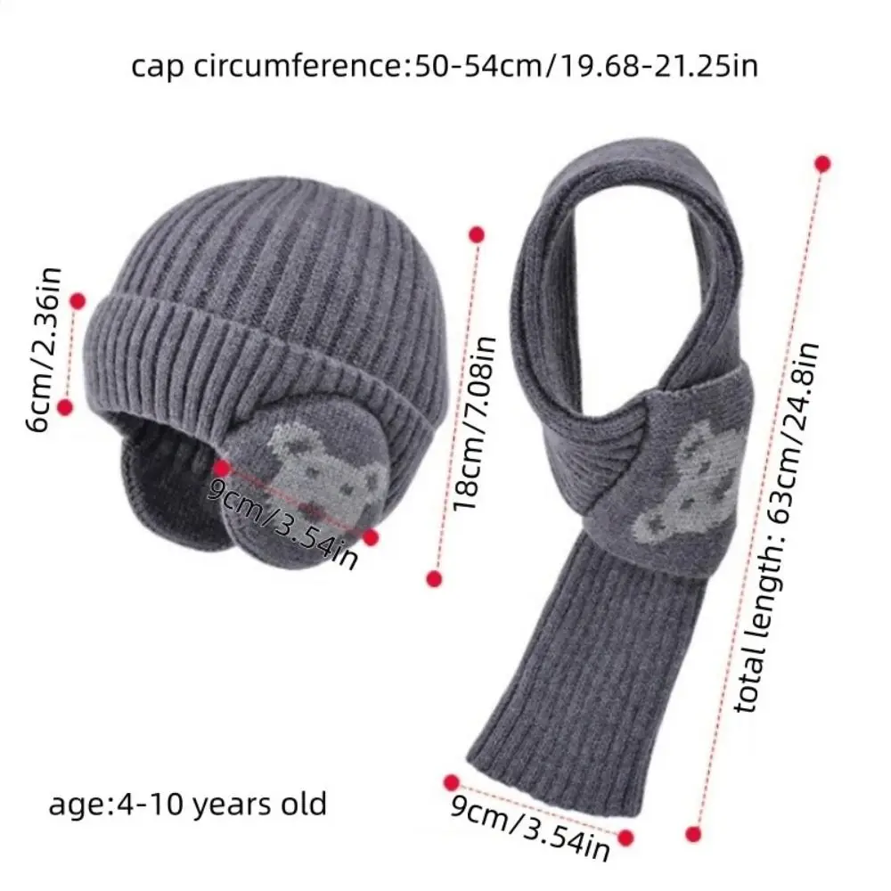 Gorro de invierno con forro polar y bufanda para niños - imagen 2