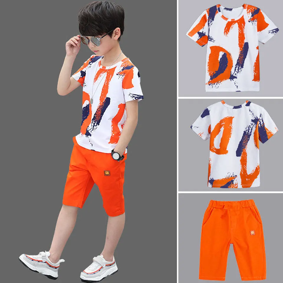 Conjunto veraniego de algodón para niño: camisa y pantalón corto