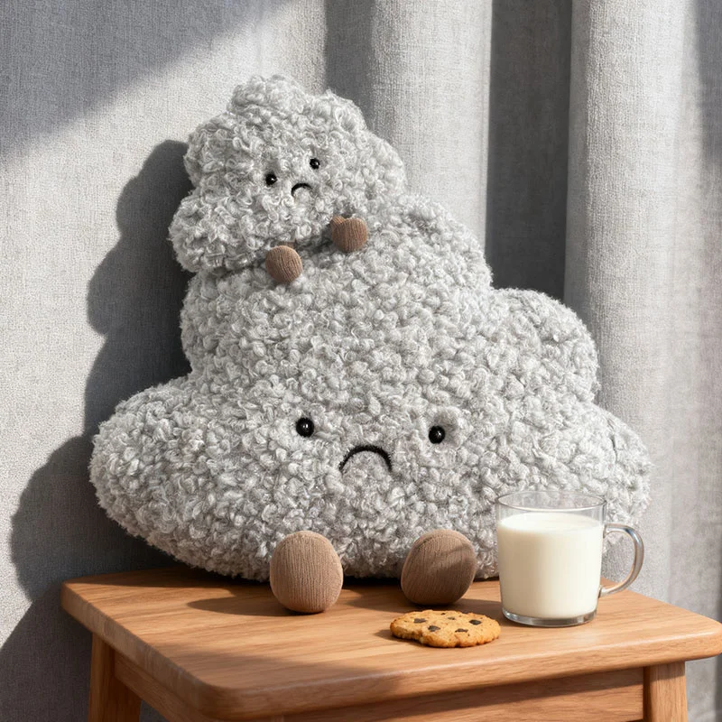 Peluche almohada de nubes grises suave, regalo para niños - imagen 5