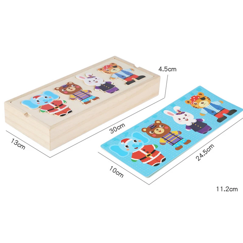 Juego educativo madera – Puzzle vestir para niños