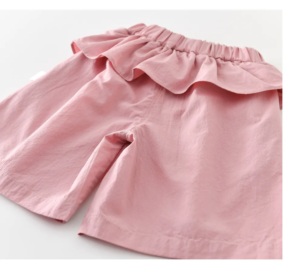 Pantalones anchos de verano para niña en rosa finos y holgados - imagen 2