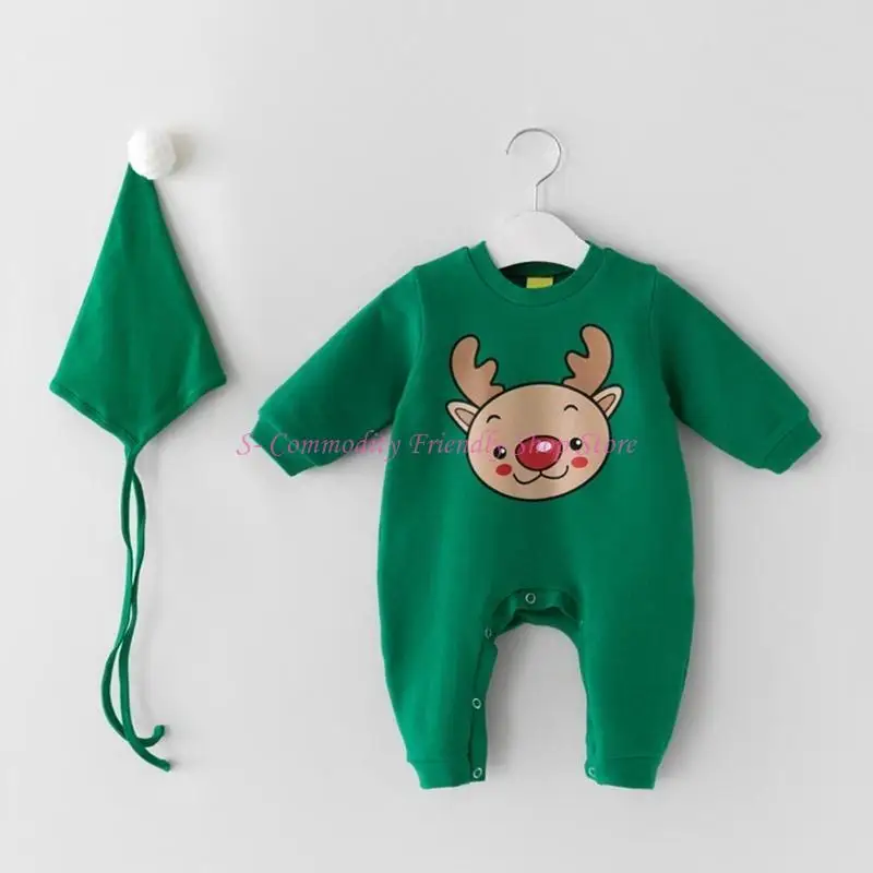 Mameluco bebé navideño Papá Noel y ciervo con gorro - imagen 5