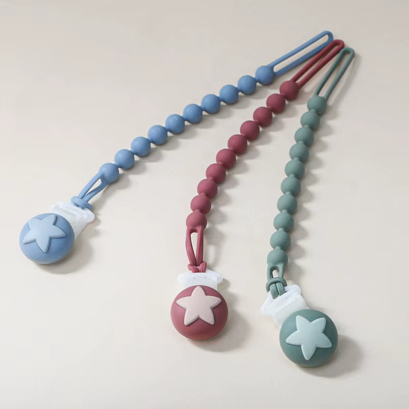 Cadena anticaída de silicona para chupete y mordedor infantil - imagen 4