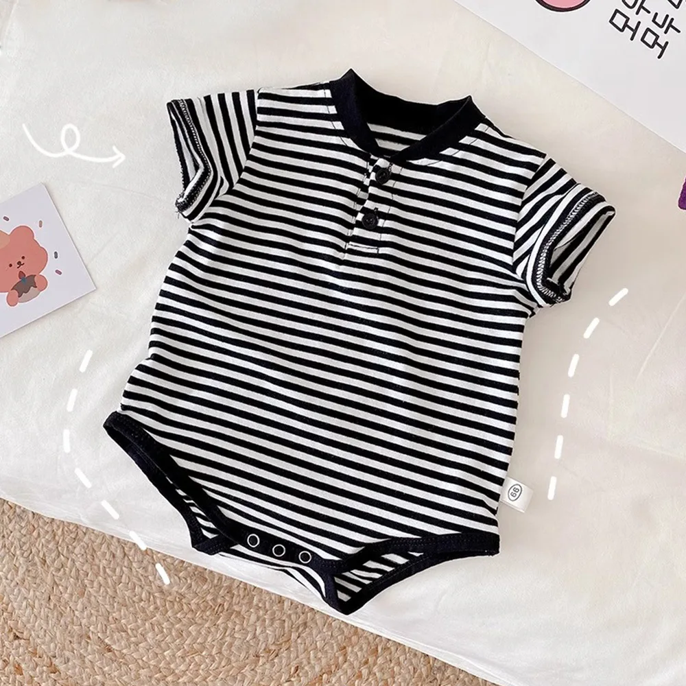 Somenie body triangular de bebé a rayas unisex para salida