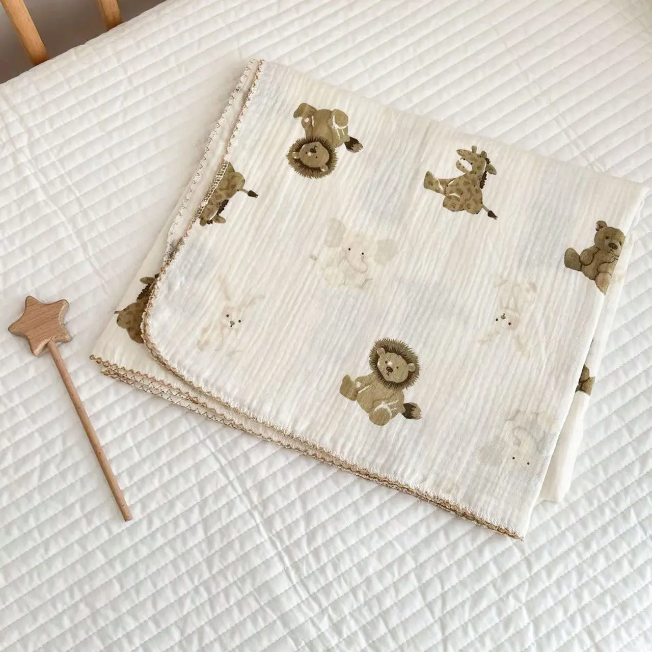 Manta de muselina envolvente para bebé con estampado floral - imagen 2