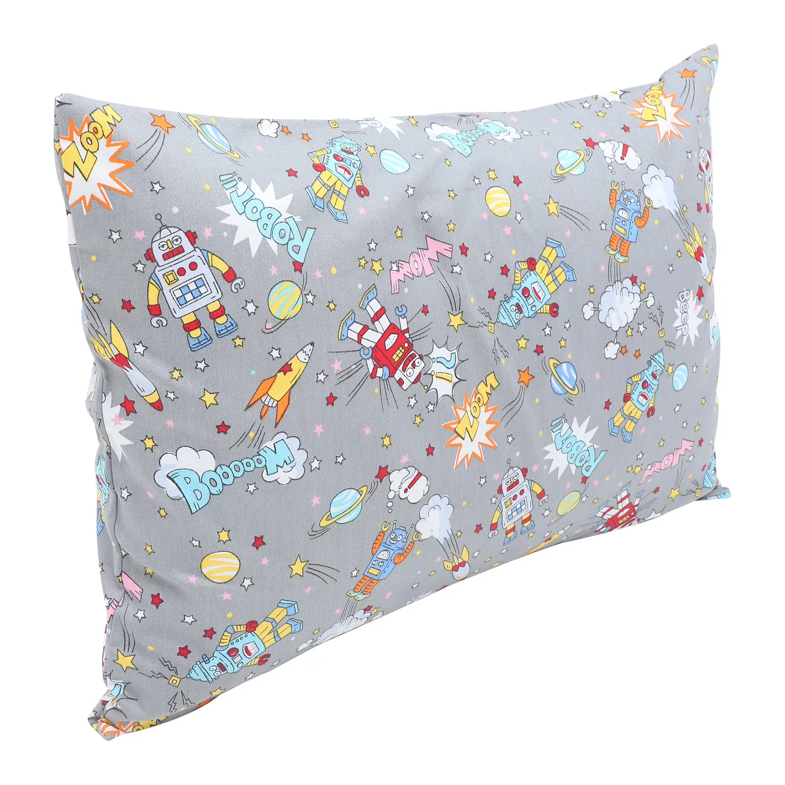 Funda de almohada infantil de algodón con cierre de sobre dinosaurios