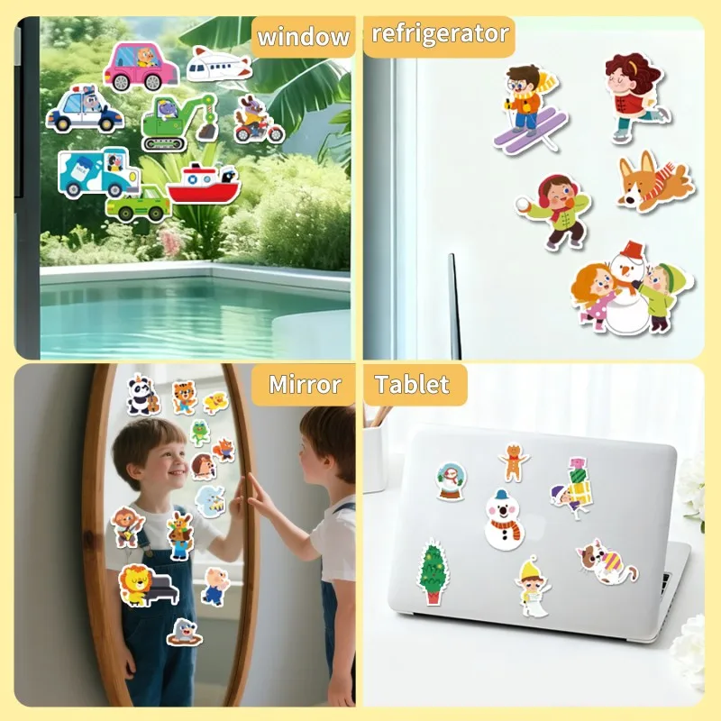 Libro de pegatinas de gelatina reutilizable multiescenario educativo - imagen 3