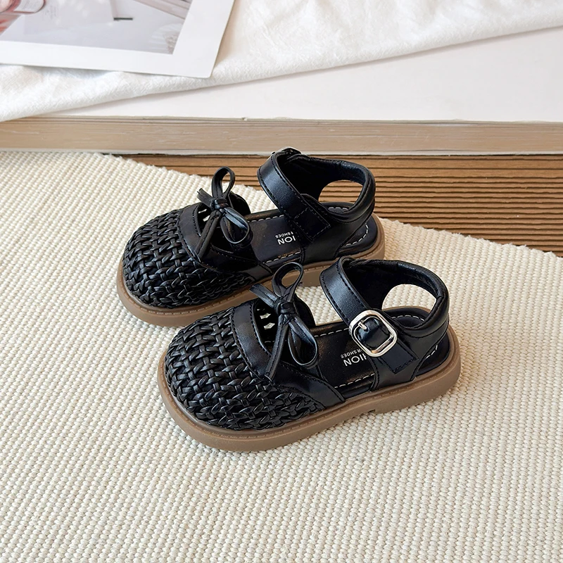 Sandalias para niñas de princesa con lazo antideslizantes para verano - imagen 4