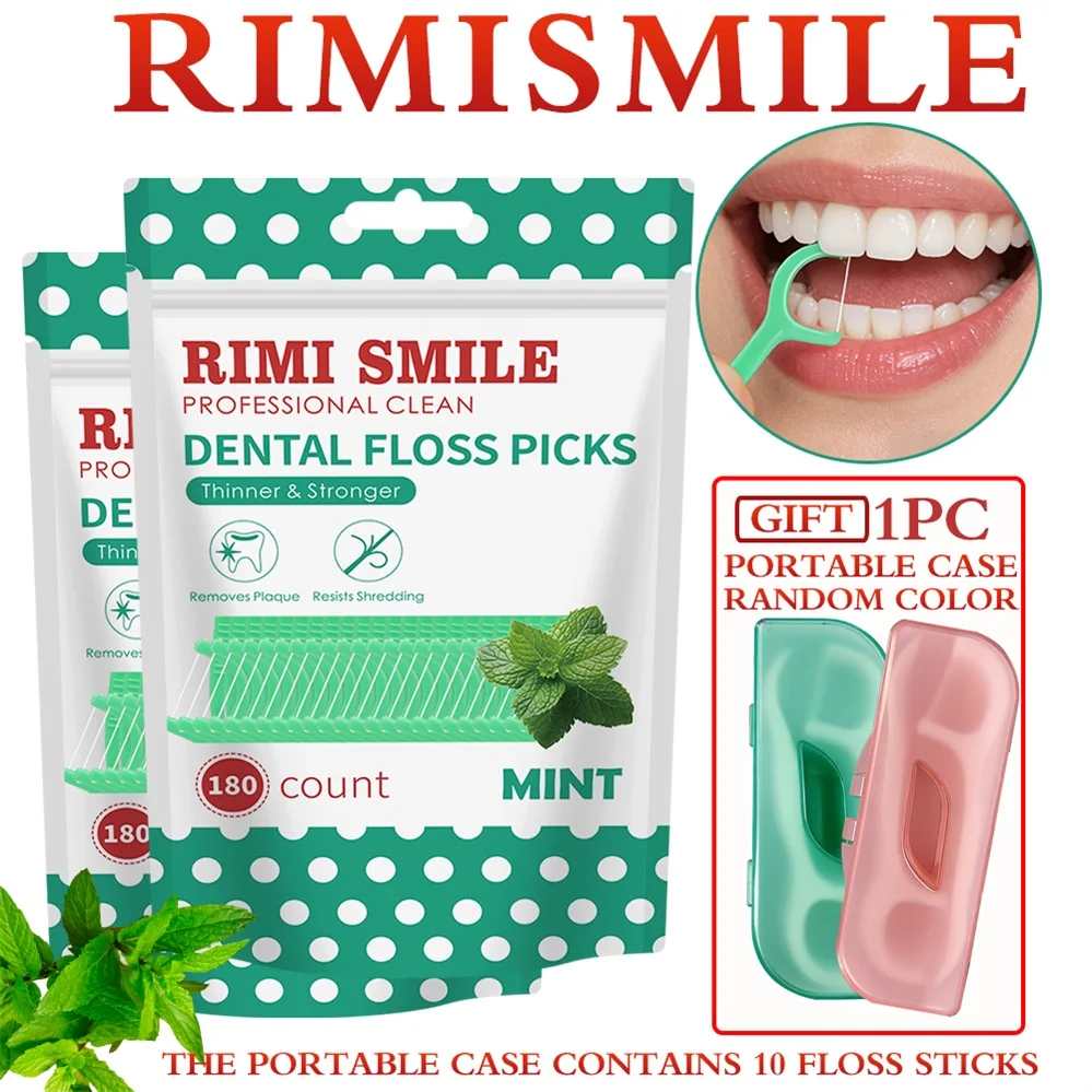 Palillos de hilo dental y estuche de viaje