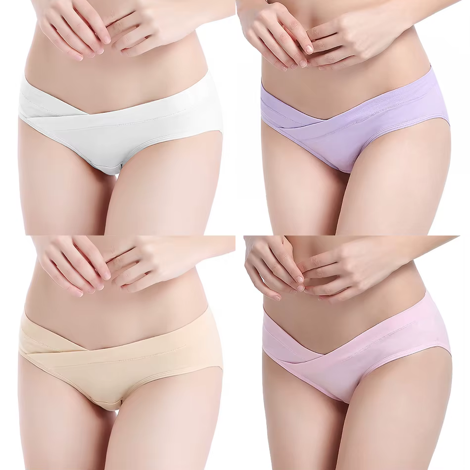 Bragas premamá de algodón transpirable cintura baja