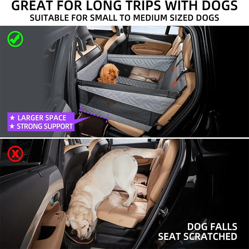 Hamaca impermeable para coche perro asiento trasero con bolsillo malla - imagen 3