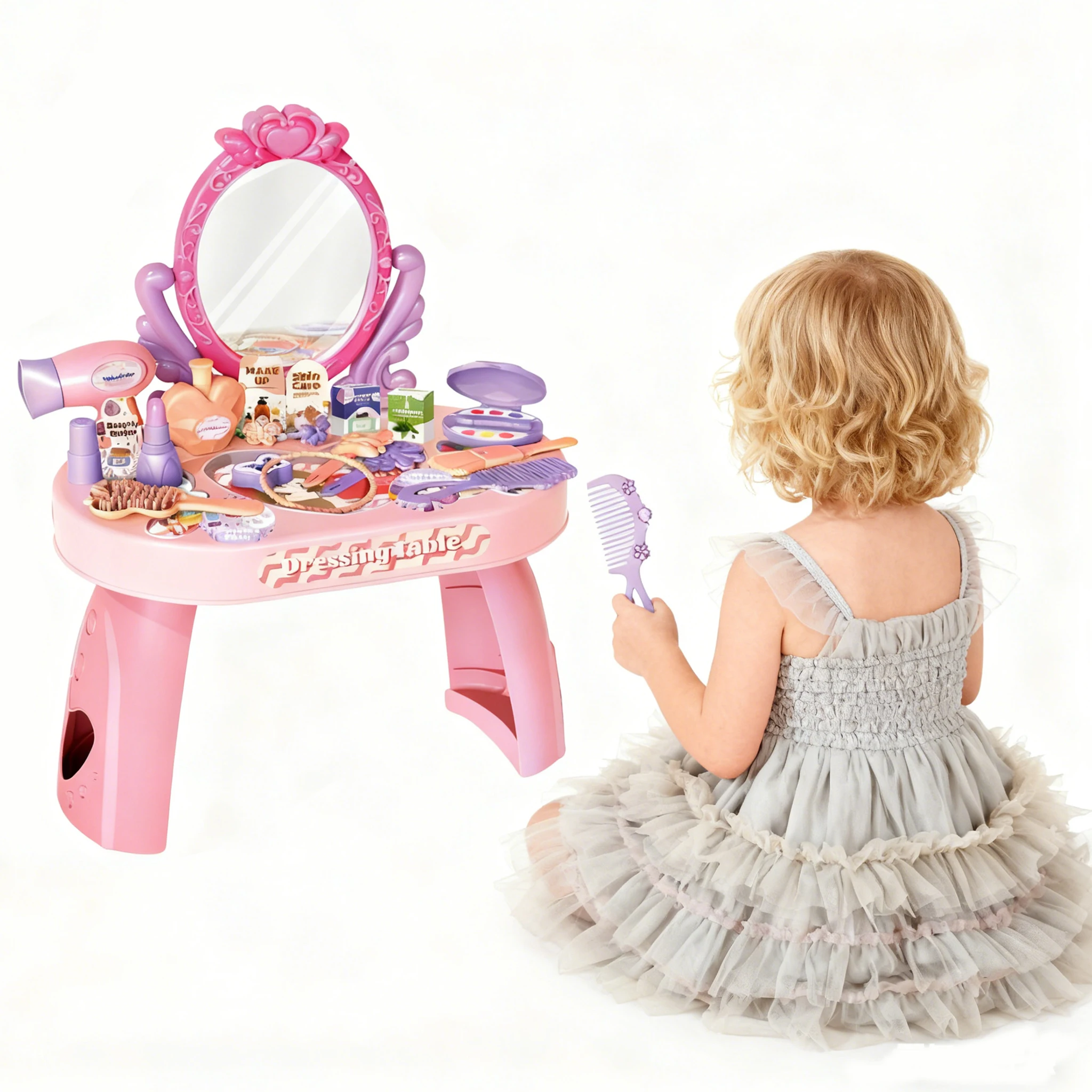 Tocador infantil simulador de maquillaje con pegatinas para niña - imagen 5