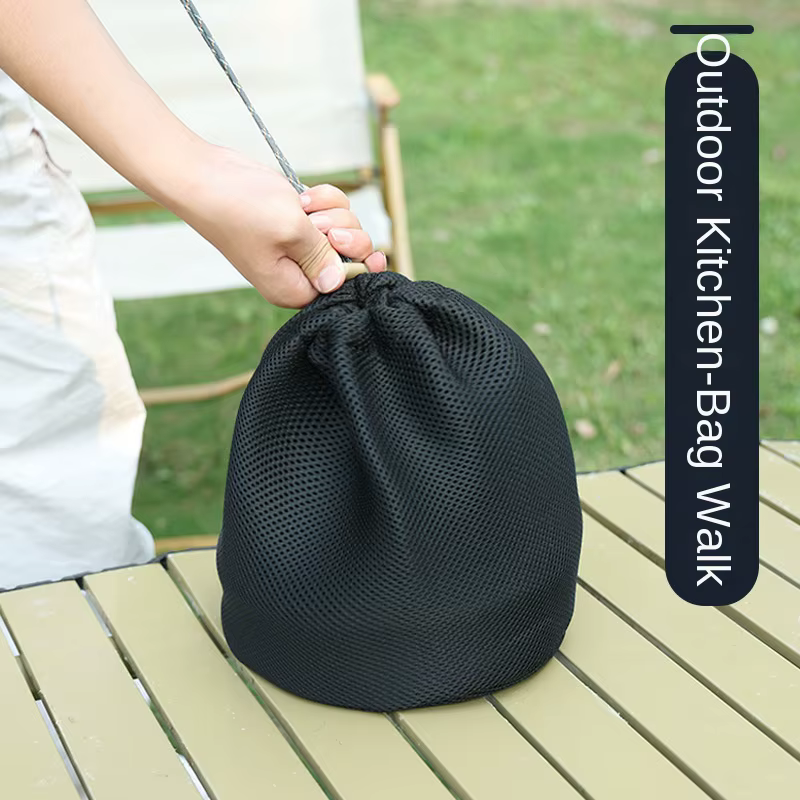 Bolsas organizer de malla con cordón para camping – Pack multicapa - imagen 2
