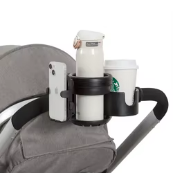 Soporte universal para cochecito con portavasos doble y móvil