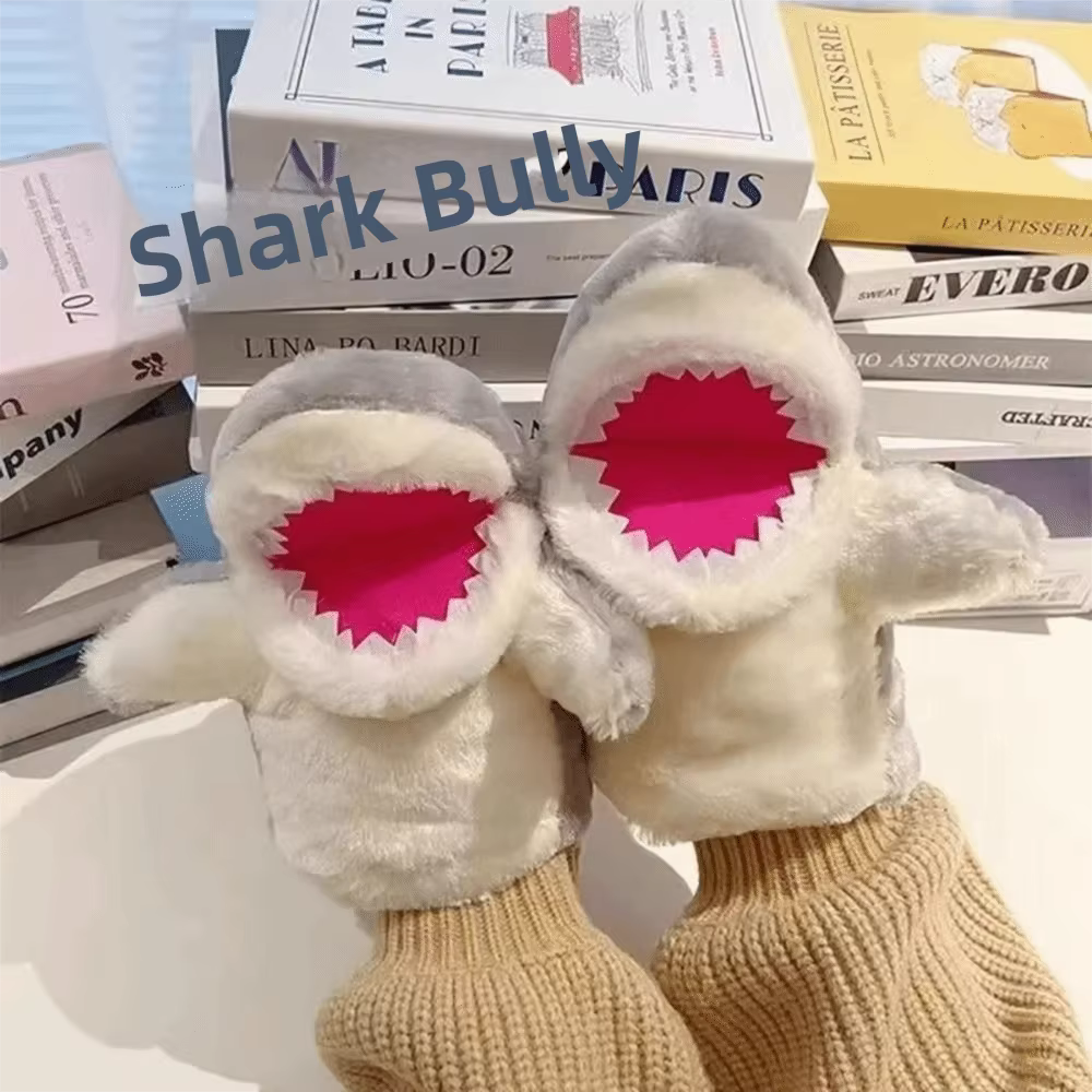 Marioneta de mano tiburón interactiva de peluche - imagen 3