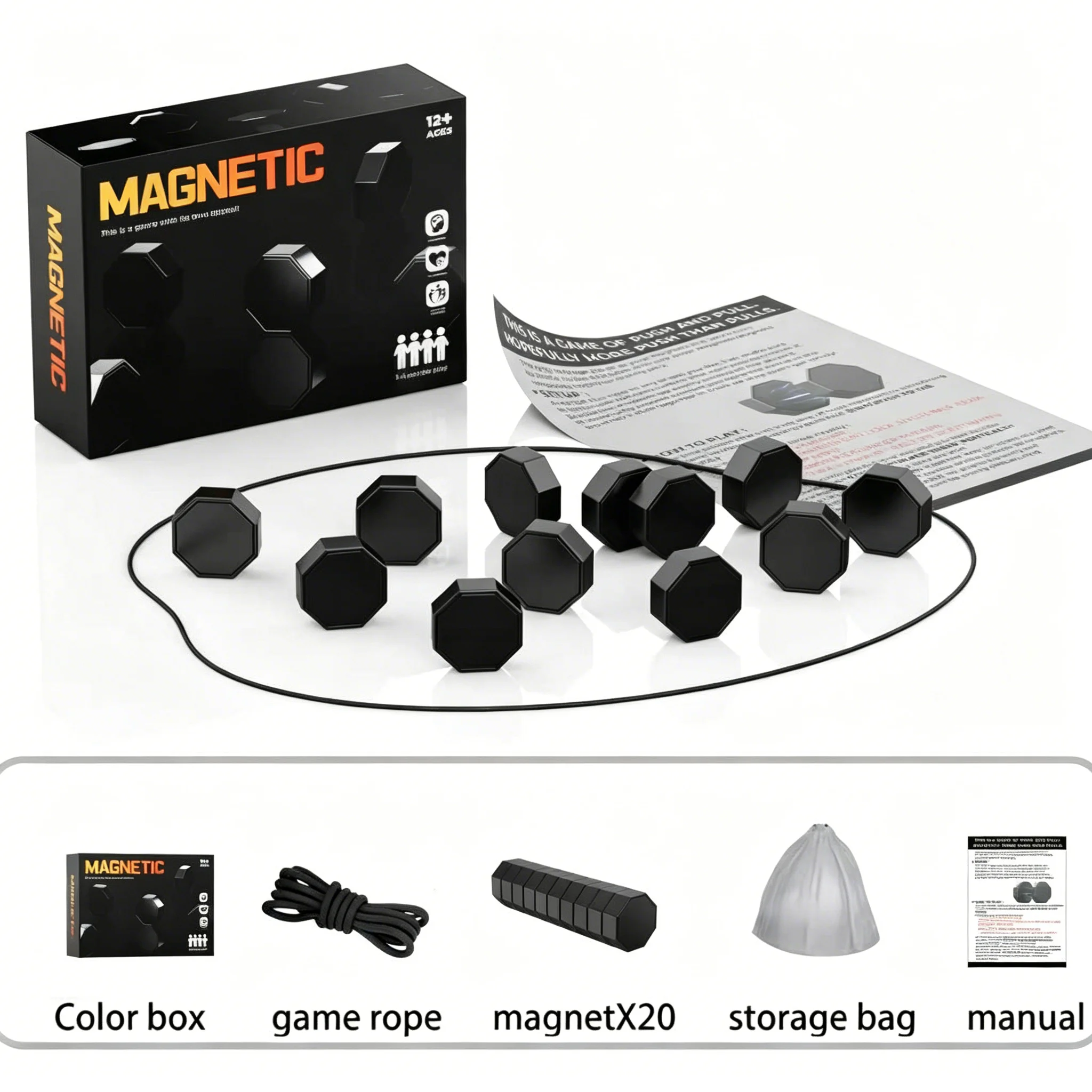 Juego de piedras magnéticas para niños y familias, tablero magnético - imagen 5