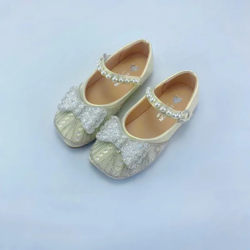 Zapatos de cuero niña con lazo estilo princesa para fiesta - imagen 5