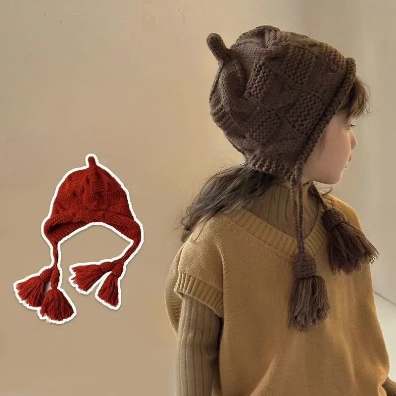 Gorro de bebé punto grueso cálido con protección de orejas