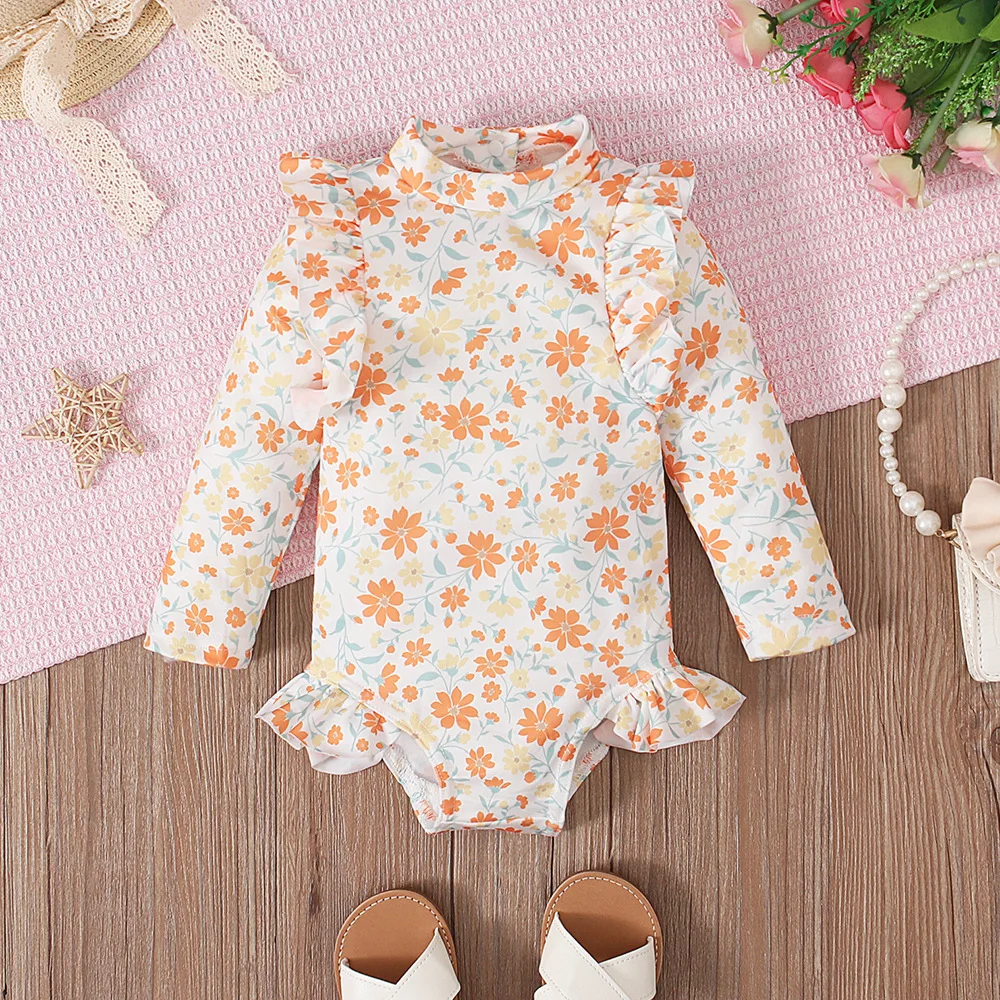 Ropa de recién nacida con estampado floral – mono manga larga - imagen 4