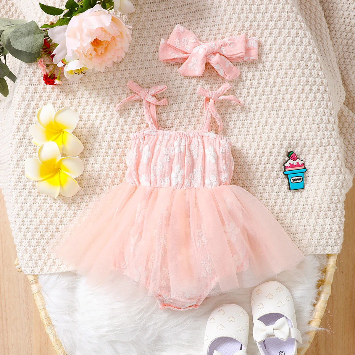 Vestido tutú de tul rosa para bebé niña – 0 a 18 meses - imagen 3