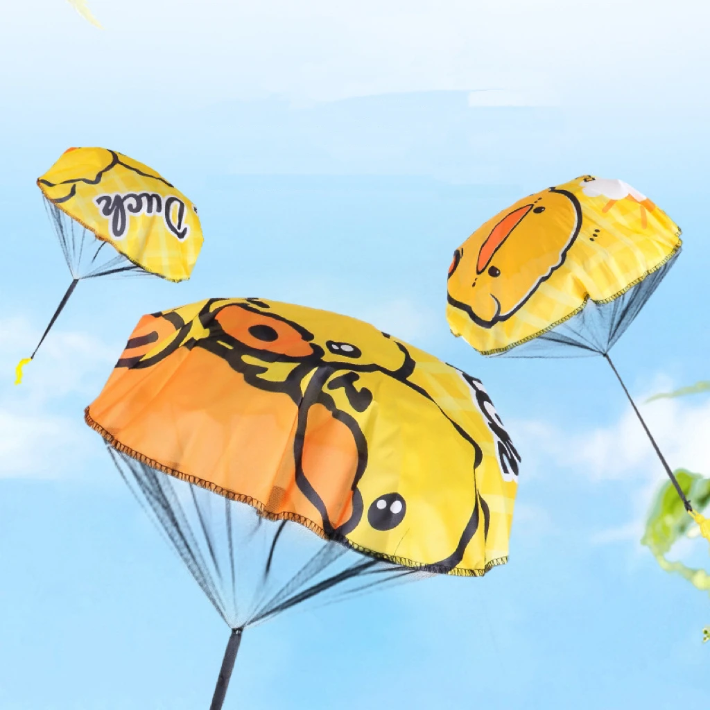 Paracaídas juguete pato amarillo para niños exterior lanzamiento mano - imagen 5