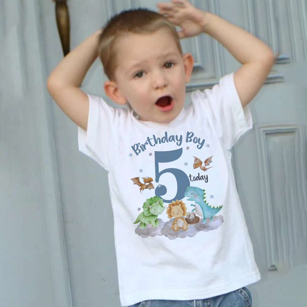Camiseta con dinosaurio para niño – Manga corta de algodón - imagen 2