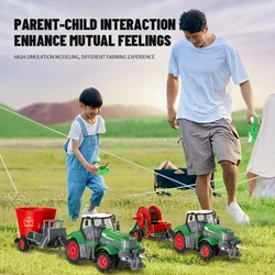 Tractor agrícola RC infantil con remolque y volquete