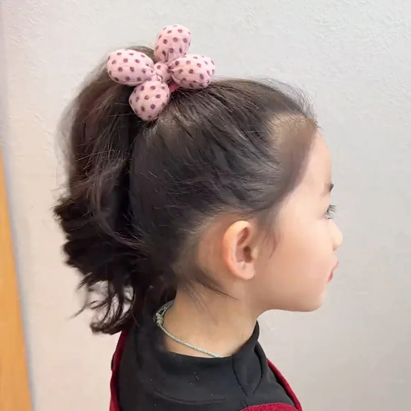 Lazos para el cabello acolchados de flores con goma elástica - imagen 4
