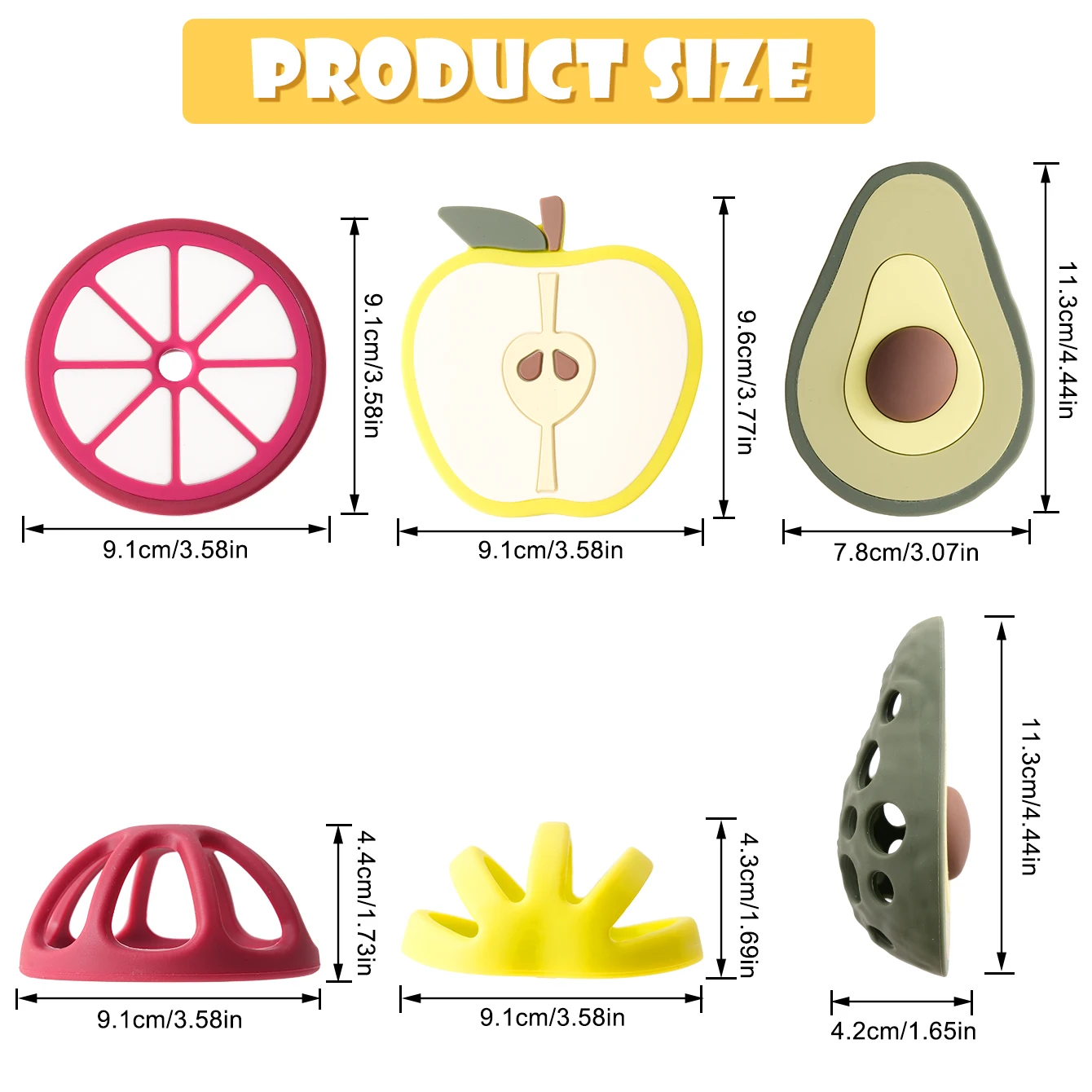 Mordedores de silicona con forma fruta y verdura para bebé - imagen 3