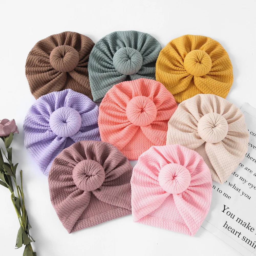 Gorro turbante de punto suave para bebé – Algodón para recién nacido - imagen 2