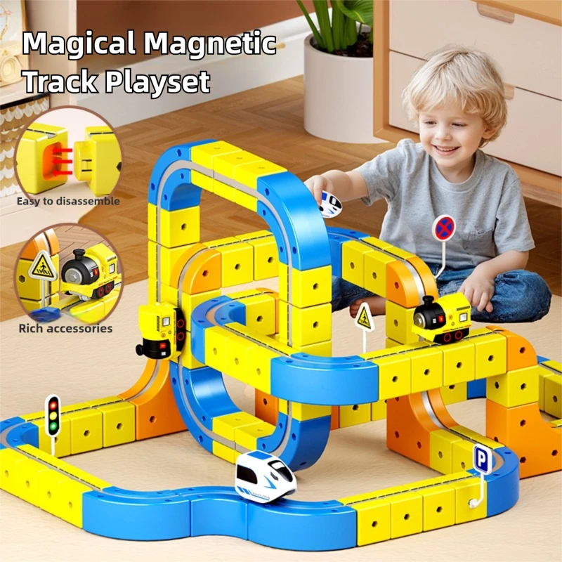 Tren de levitación magnética con pista de bloques para niños - imagen 2