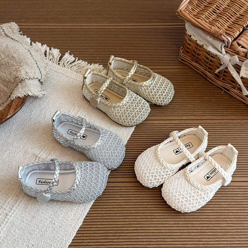 Zapatos de niña tipo princesa tejidos, antideslizantes para verano - imagen 2