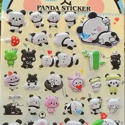 Pegatinas 3D de panda infantiles para manualidades y papelería
