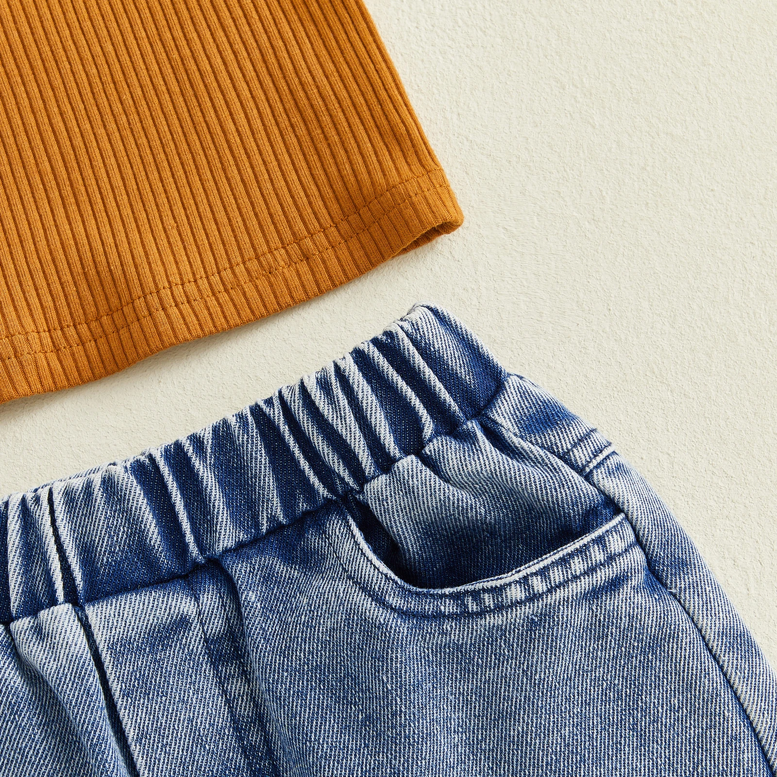VISgogo conjunto verano niña escote halter top y vaquero rasgado - imagen 5