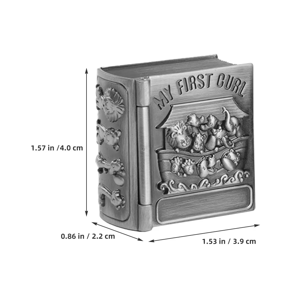 Caja recuerdo para dientes de leche de metal con relieve