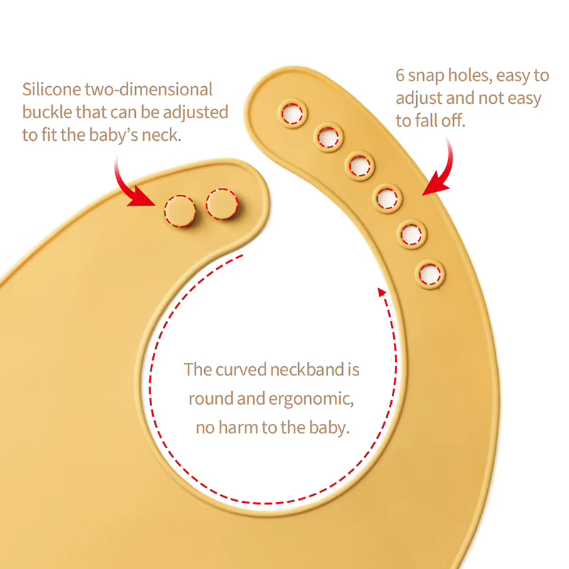 Babero de silicona ajustable para bebé impermeable y lavable - imagen 3