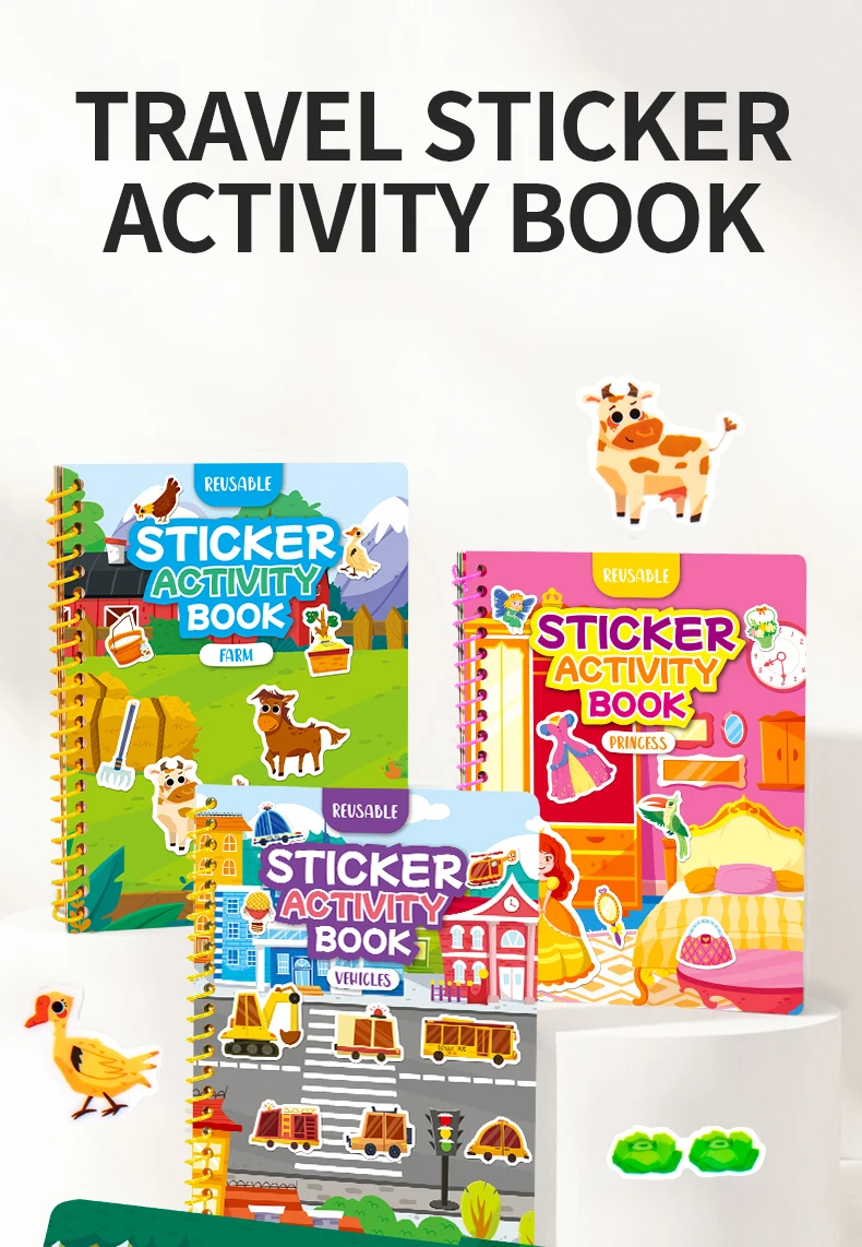 Libro de actividades con pegatinas para niños