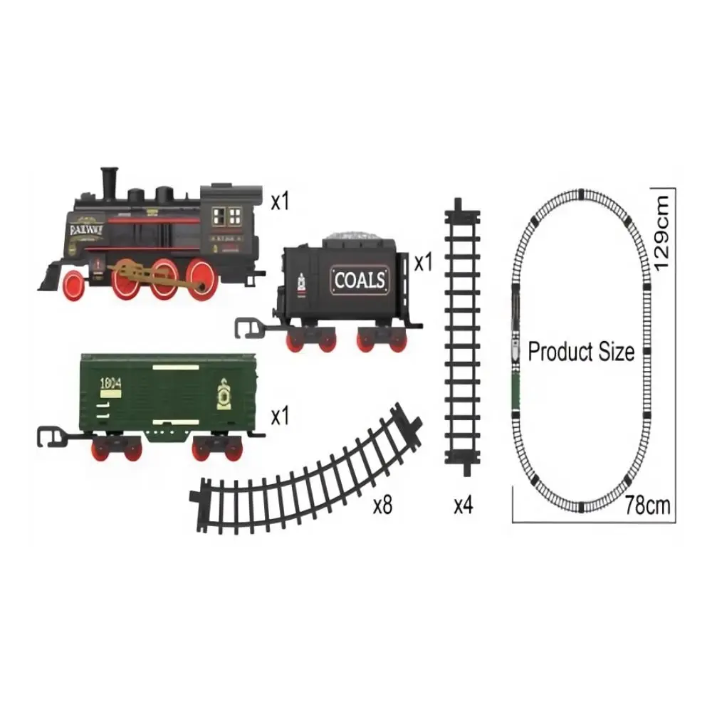 Tren de vapor retro con sonido y carril eléctrico kit de montaje - imagen 2