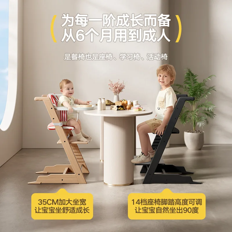Trona de madera para bebé – Silla evolutiva comedor multifuncional - imagen 4