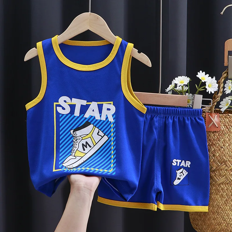 Conjunto deportivo de secado rápido sin mangas para bebés de verano - imagen 3