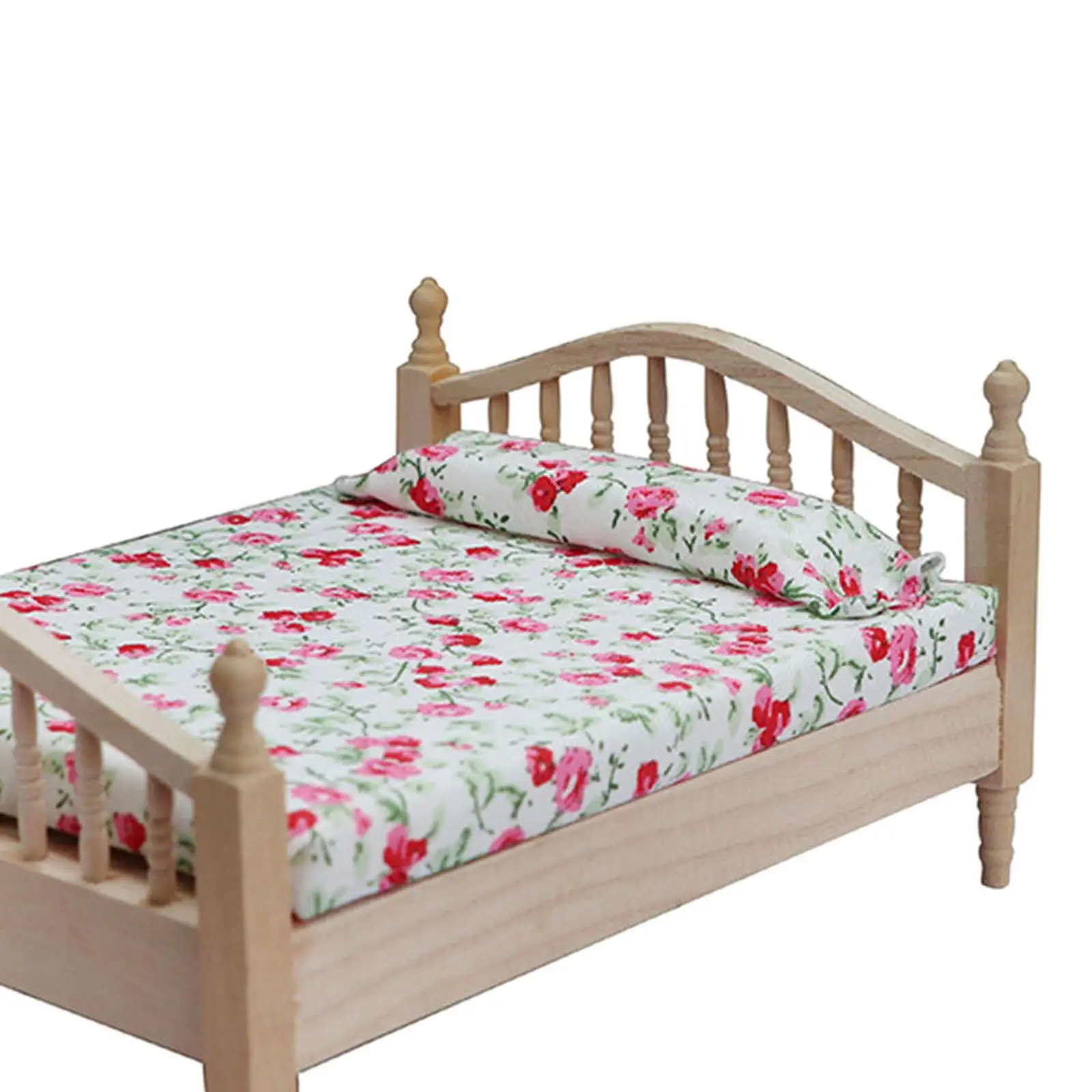 Cama doble mini para casa de muñecas: decoración infantil - imagen 4