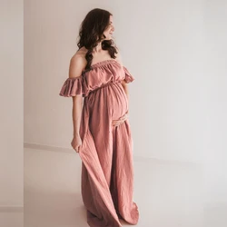 Vestido de maternidad algodón bordado con manga encaje