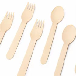 Cubiertos de madera desechables para fiestas infantiles