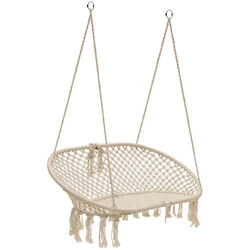 Silla hamaca infantil colgante de macramé doble para interior y patio
