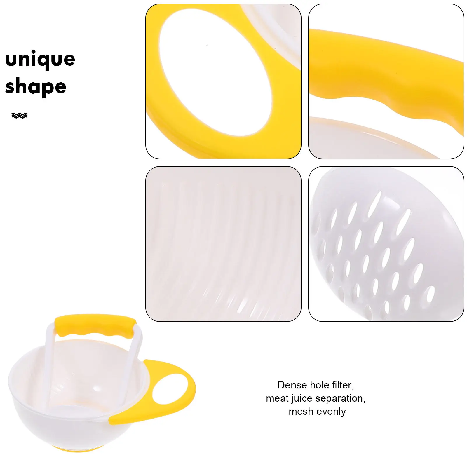 Tazones para triturar alimentos de bebé con mango fácil agarre - imagen 3