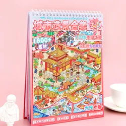 Libro actividades 2.5D con pegatinas DIY y cabañas para niños